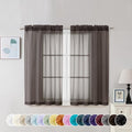 Chocolate Brown Sheer Curtains 45 Inch Long 2 Panels (Chocolate Brown / 42"W x 45"L (Pack of 2))