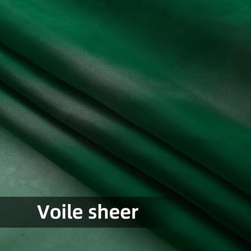 Solid Sheer Rod Pocket Curtain Voile Draperies 2 Panels White Beige Black Grey Coffee 42 Inch Width 72 Inch Long 1 Pair for Kitchen Bedroom Children Living Room Yard (Foliage Green / 42"W x 72"L (Pack of 2))