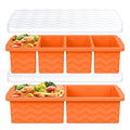 Silicone Freezer Trays with Lid for Soup (Orange)