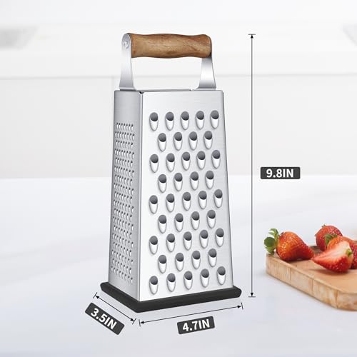 Cheese Grater with Wood Handle for Cheese (9 INCH with Wood Handle)