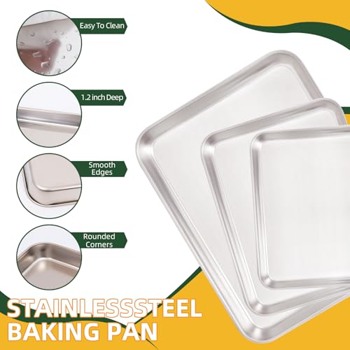 4 PCS Stainless Steel Baking Sheet Set 10