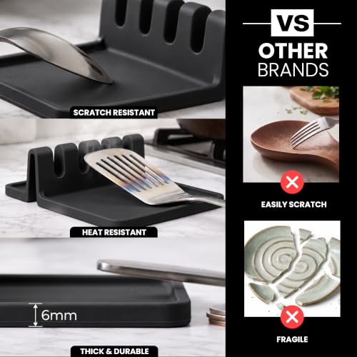 Silicone Utensil Rest (Medium / Night Black)