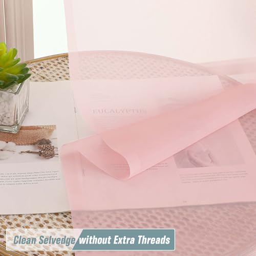 Blush Pink Window Sheer Curtains 54 inch Length (42"W x 54"L (Pack of 2) / Blush Pink)