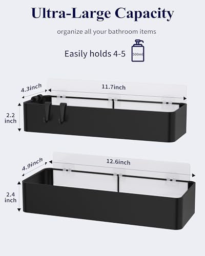 Shower Caddy Adhesive (Black / X-Large)