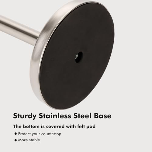 Paper Towel Holder Stand with Sturdy Base Fits Standard and Jumbo Sized Paper Towel (Brushed Nickel)