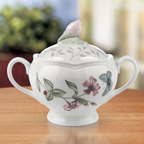 Butterfly Meadow Porcelain Sugar Bowl with Lid (Sugar Bowl with Lid)