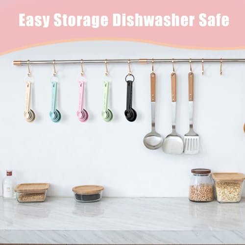 Stainless Steel Measuring Spoons Set of 5 (Pink)