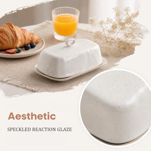 Ceramic Butter Dish with Lid (White)