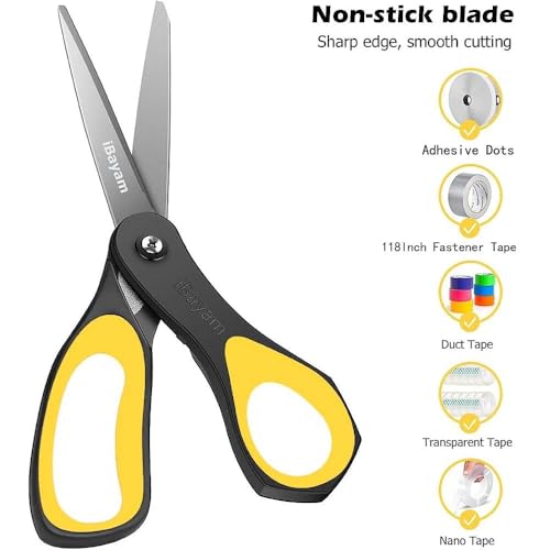 8.5" All Purpose Nonstick Scissors (Yellow, Blue, Red / 3-Pack)