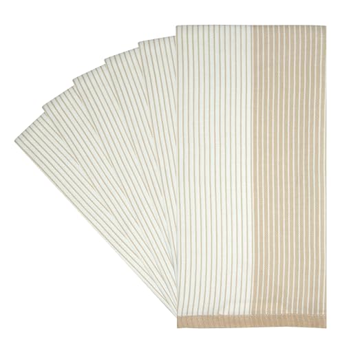 Premium Kitchen Towels 6 Pack 100% Cotton (Tan / Kitchen Towels - Flat Woven (6 Pack))