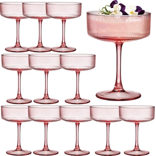 Martini Glasses Set of 12 (Pink / 12 PCS)
