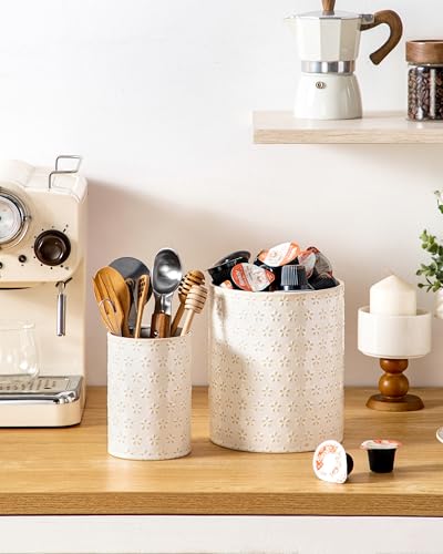 LYDIA Ceramic Utensil Holders (Five-Leaf Grass)