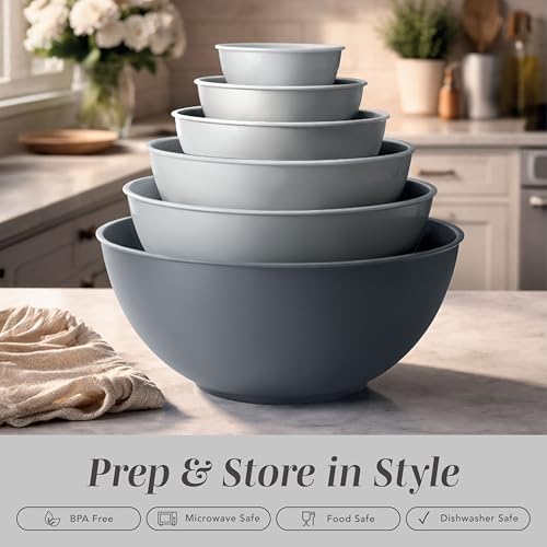 Mixing Bowls Set with TPR Lids (Grey TPR Lids)