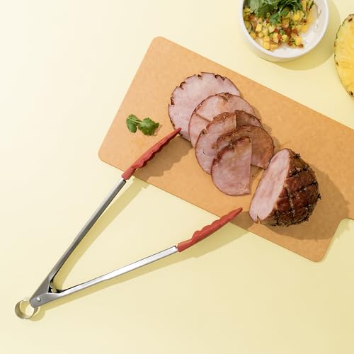 12 Inch Silicone Locking Tongs (Red / 12-Inch)