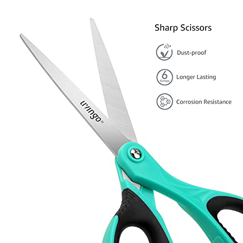 All Purpose Scissors 8.5" Office Craft Shears 3 Pack (Blue)