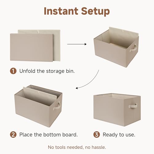 Closet Storage Bins (Large / Light Brown)