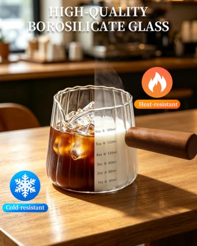 2 PCS Espresso Measuring Cup 6 Oz (Clear)