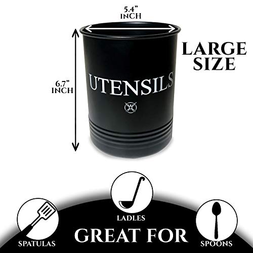 Large Black Kitchen Utensil Holder (black)