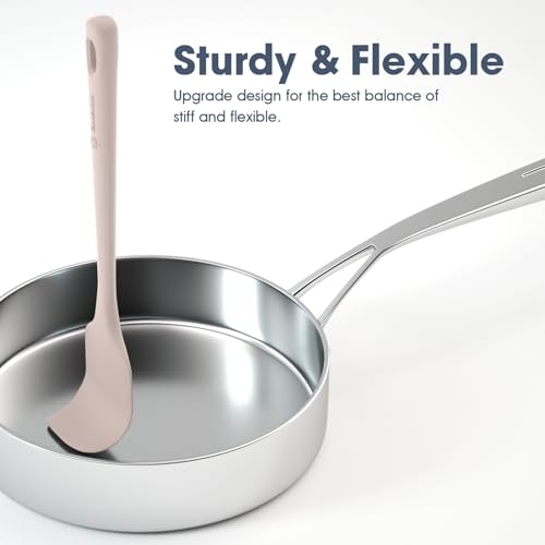 5 Pieces Silicone Spatulas Set (Beige / 5 pieces)