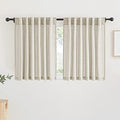 Linen Semi Sheer Kitchen Window Curtains Over Sink 36 inches Length (Angora / 52"W x 36"L (Pack of 2))