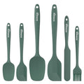 6 Pieces Silicone Spatula Set with Silicone Brush (6 Piece / Green)