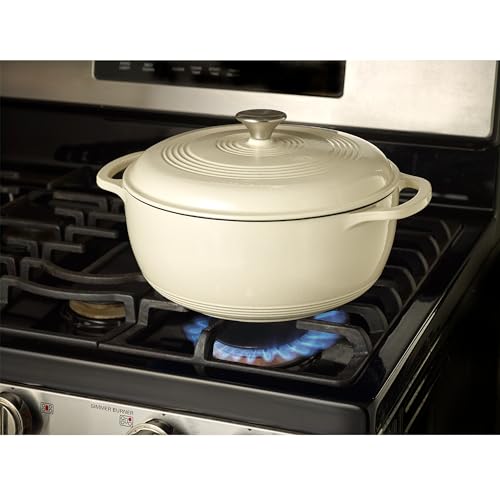 Enameled Cast Iron Round Dutch Oven (White)