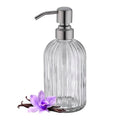 Glass Soap Dispensers for Kitchen and Bathroom (Brushed Nickle / 1-Pack)