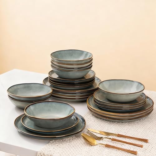 Ceramic Dinnerware Sets for 6 (Ocean / Service for 6(18Pcs))
