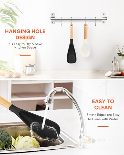 Cooking Spoon and Rice Scooper for Nonstick Cookware (BW)