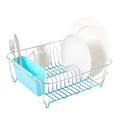 Dish Drying Rack & Cutlery Holder 2 Piece Set (Turquoise)