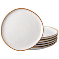 Ceramic Dinner Plates Set of 6 (Pearl White / 10.5 Inch)