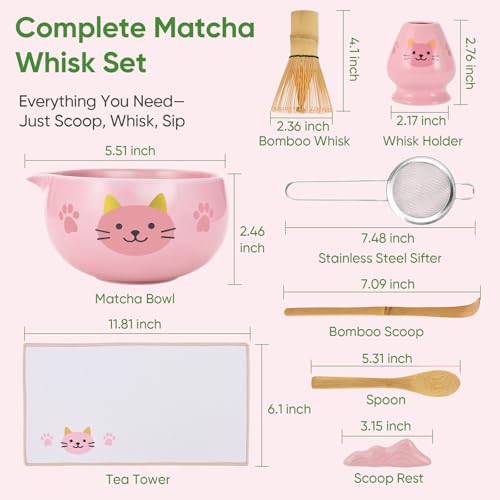 Matcha Whisk Set (8Pcs/Set / Pink)