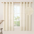 Beige Linen Curtains 63 inch Length 2 Panels for Living Room (52"W x 63"L (Pack of 2) / Beige)
