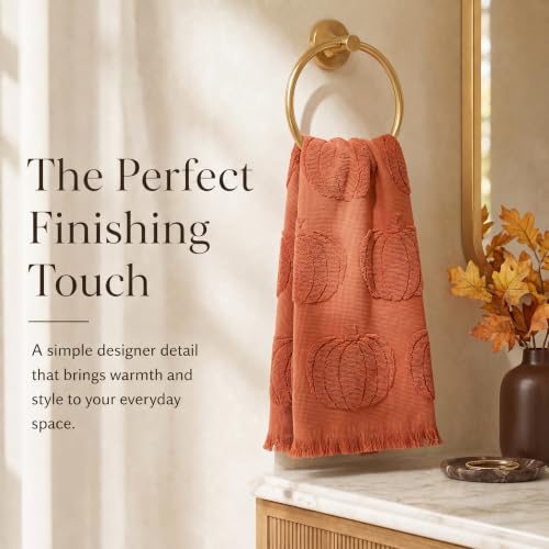 Decorative Fall Hand Towels for Your Bathroom Or Kitchen (Orange)