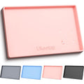 34" x 22" Extra Thick Silicone Mat Waterproof with Raised Edge (Pink / 34"L x 22"W)