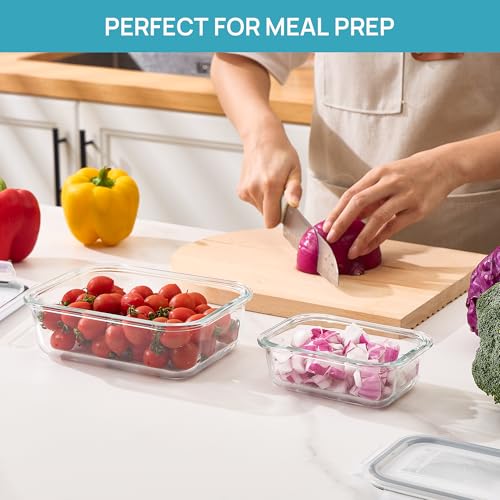 Glass Food Storage Containers (Grey / 2pk35oz+12.5oz)