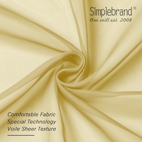 Yellow Sheer Curtains 63 Inch Length 2 Panels (Yellow / 42"W x 63"L (Pack of 2))