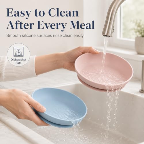 2 Pack Silicone Cat Bowls (SiliconeBowl-PinkBlueset)