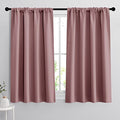 54 inch Blackout Curtains for Living Room Bedroom (Dusty Rose / 42"W x 54"L (Pack of 2))