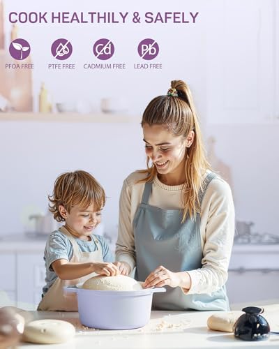 Enameled Cast Iron Dutch Oven Pot (Purple / 4.4 QT)