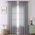Charcoal Grey Sheer Curtains 90 Inches Long 2 Panels (Charcoal Grey / 42"W x 90"L (Pack of 2))