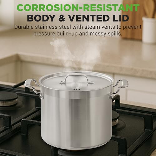 12 Quart Stainless Steel Stockpot with Stainless Steel Lid (12 Quarts)