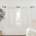 Linen Semi Sheer Kitchen Window Curtains Over Sink 36 inches Length (Linen / 52"W x 36"L (Pack of 2))