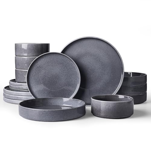 Annecy 16 Piece Dinnerware Set with Pasta Bowls (Misty Blue / Service for 4 (Include Pasta Bowls))
