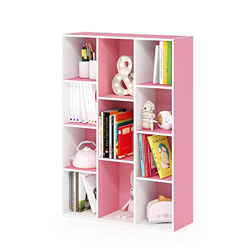 LUDER Book Shelf (White/Pink / 11-Cube)