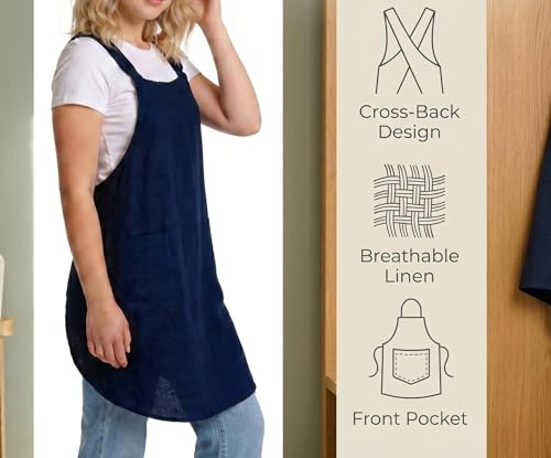 Soft Cotton Linen Cross Back Pull (Dark Blue)