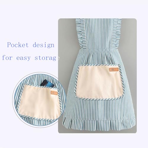 2 Pack Kitchen Aprons (Blue/Grey)