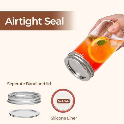 12 oz Mason Jars (12 fl oz x 6 - Regular Mouth)