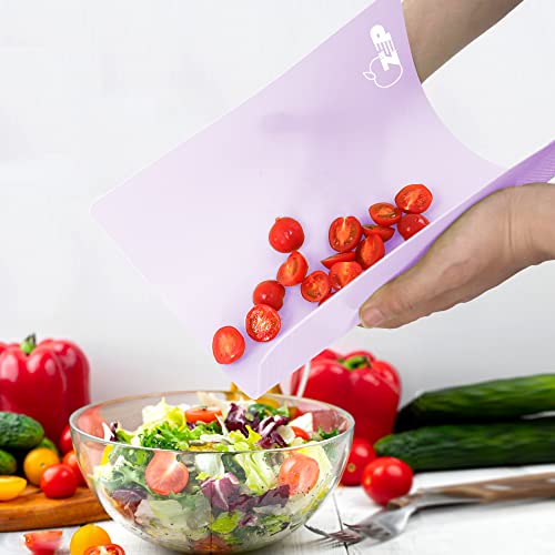 Flexible Plastic Cutting Board Set of 5 Gradient Color (Purple)