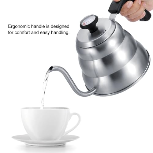 Stainless Steel Gooseneck Pour Over Kettle with Built (1L)